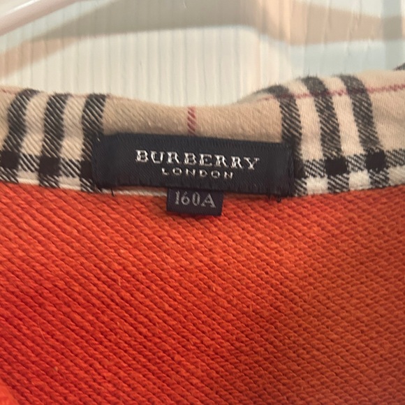 Authentic orange Burberry sweatshirt with novacheck collar and accents - Picture 2 of 7